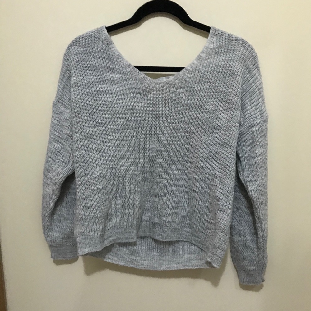 Soft Grey, Open back sweater